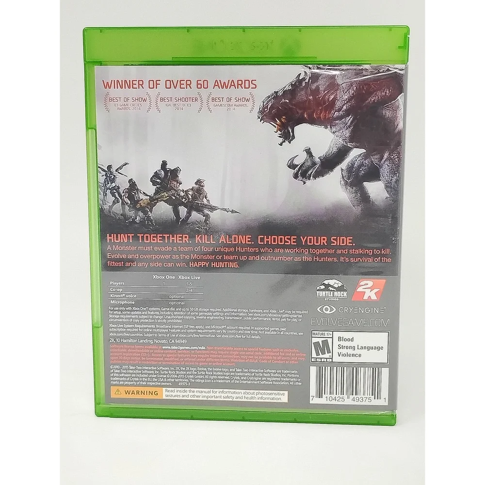 Evolve Xbox One Sci-Fi Shooter Asymmetric Multiplayer Turtle Rock Studios Action